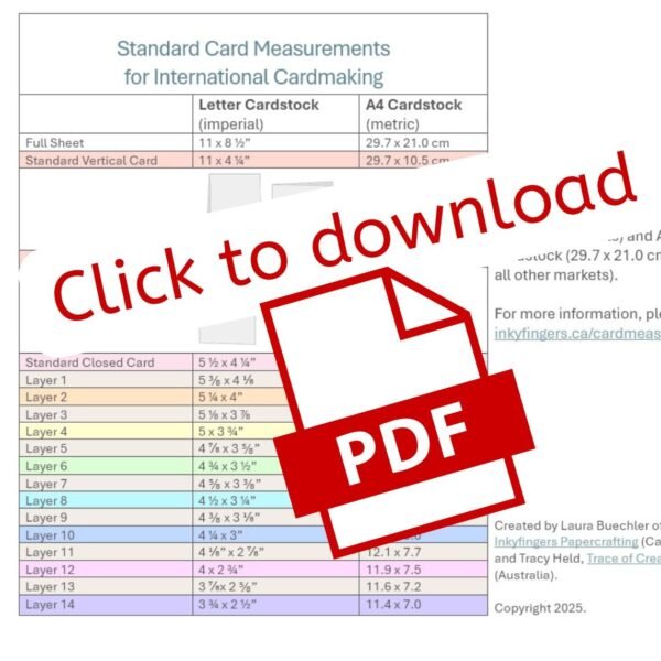 Inkyfingers Guide to Standard Card Measurements for International Cardmaking